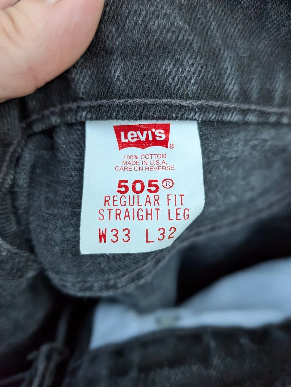 Vintage Levi's 505 Orange Tab Jeans - 33 X 32 Dark Wash Straight Leg - USA Made